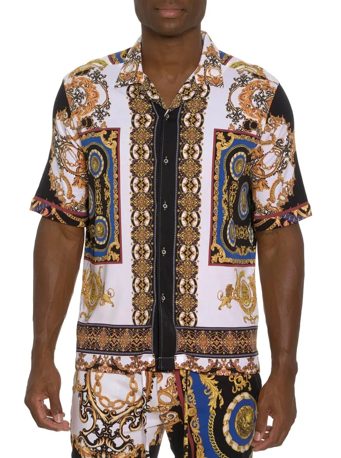 Men Short Sleeve Button Down Shirts Robert Graham THE ARLO SHORT SLEEVE BUTTON DOWN SHIRT Multi