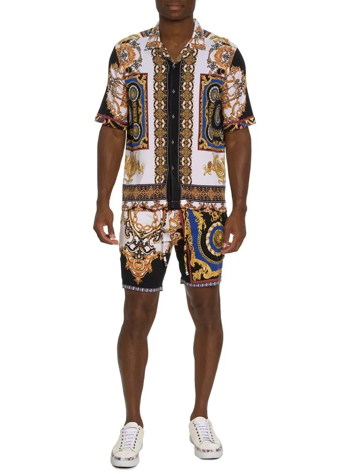 Men Short Sleeve Button Down Shirts Robert Graham THE ARLO SHORT SLEEVE BUTTON DOWN SHIRT Multi