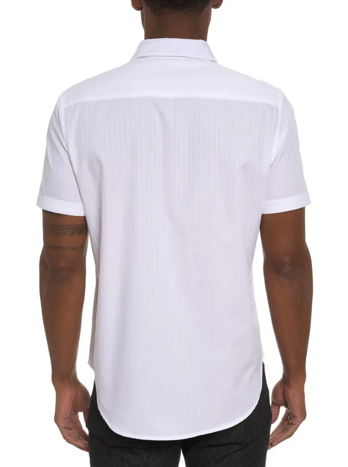 Men Short Sleeve Button Down Shirts Robert Graham VERTIGO SHORT SLEEVE BUTTON DOWN SHIRT White
