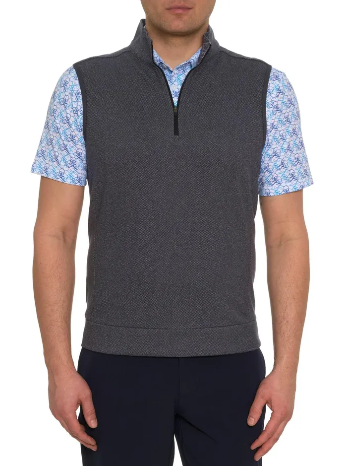 Men Short Sleeve Knits Robert Graham TREVISO KNIT VEST Charcoal