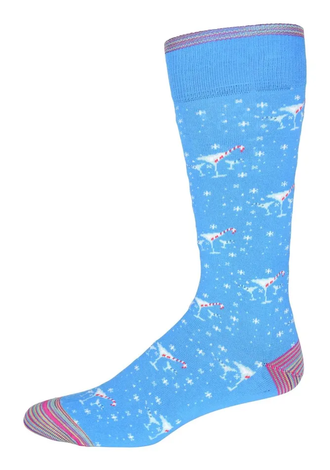 Men Socks Robert Graham CANDY CANE TWIST SOCKS Blue