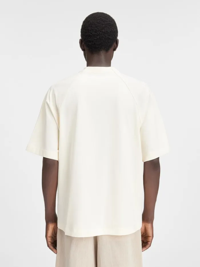 Men Tshirts JACQUEMUS The Typo Tshirt Light Beige Men Tshirts JACQUEMUS The Typo Tshirt Light Beige