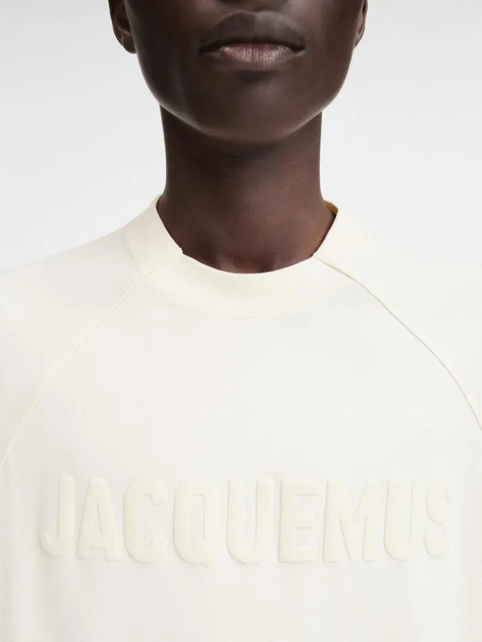 Men Tshirts JACQUEMUS The Typo Tshirt Light Beige Men Tshirts JACQUEMUS The Typo Tshirt Light Beige