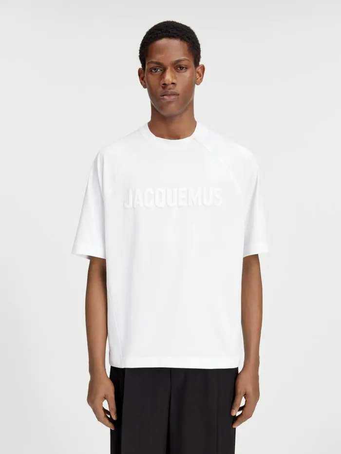 Men Tshirts JACQUEMUS The Typo Tshirt White