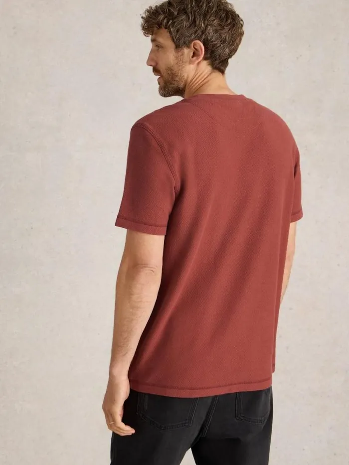 Men Tenby Textured SS Tee Deep Pink White Stuff TShirts Men Tenby Textured SS Tee Deep Pink White Stuff TShirts