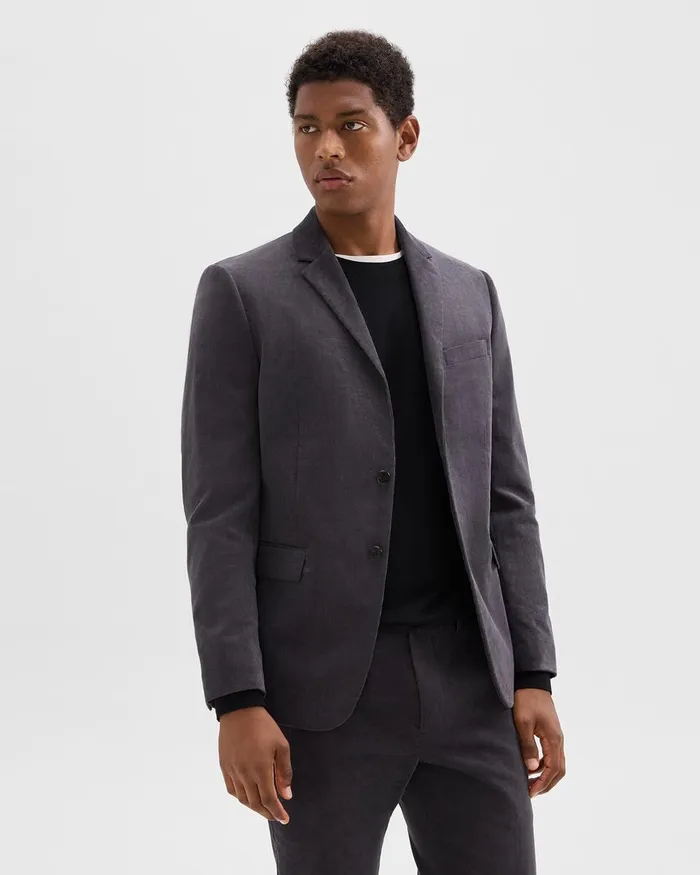Men Theory Blazers Jackets Morton Blazer In Stretch Corduroy Dark Grey