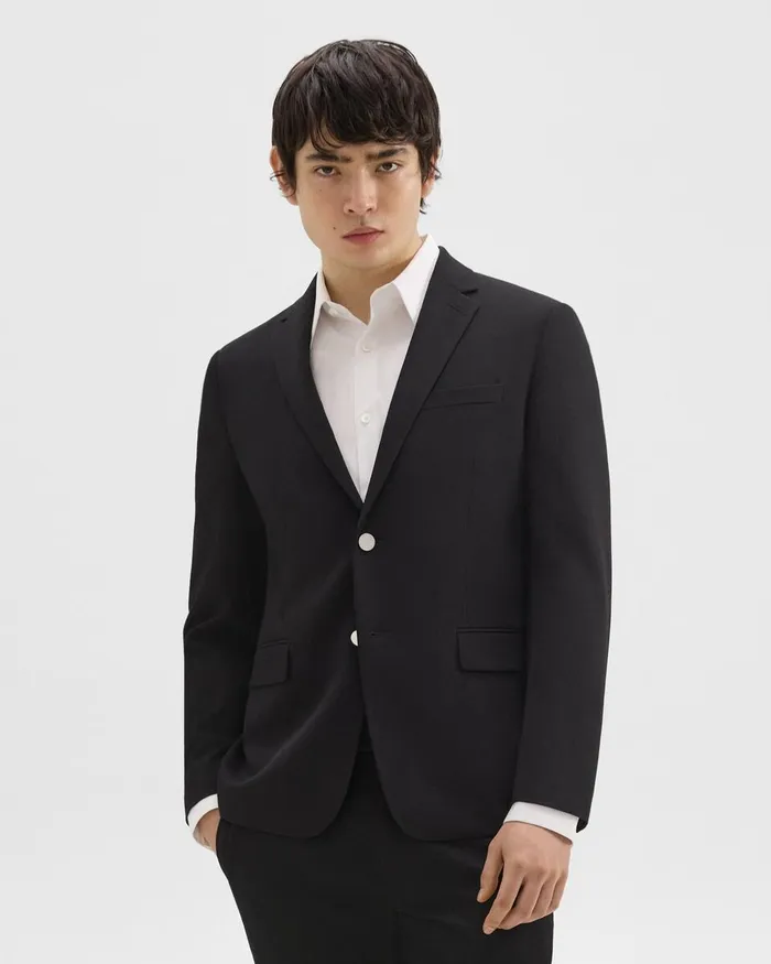Men Theory Blazers Jackets Morton Blazer In Textured Gabardine Black