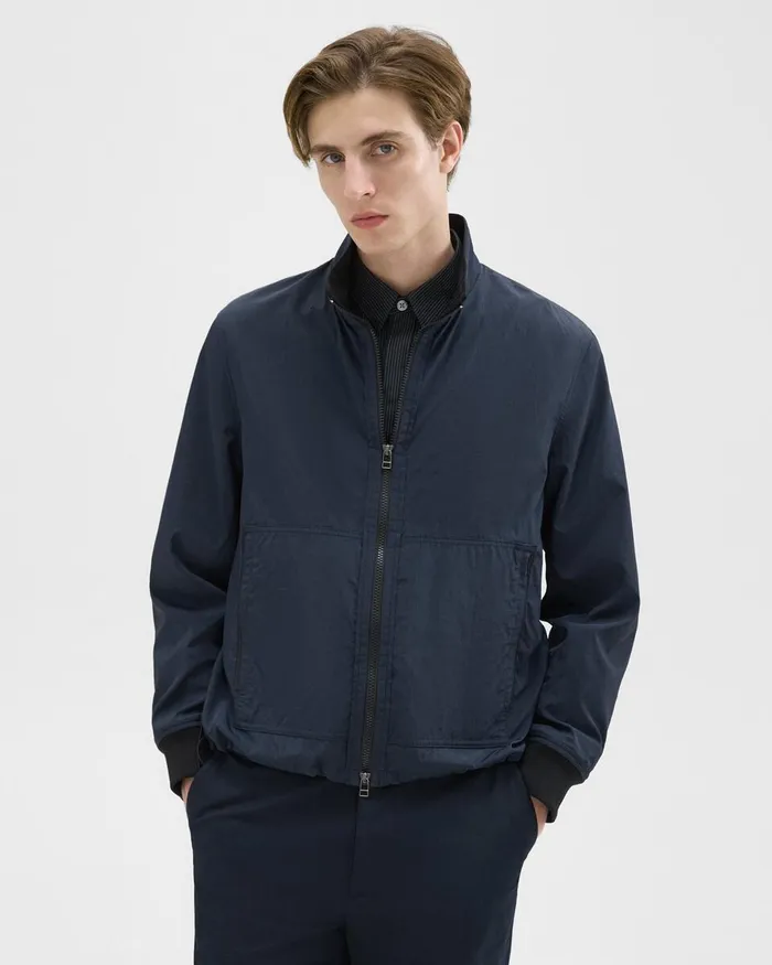 Men Theory Outerwear Blouson ZipUp Jacket Navy