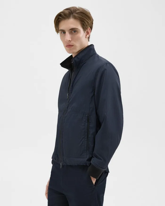Men Theory Outerwear Blouson ZipUp Jacket Navy