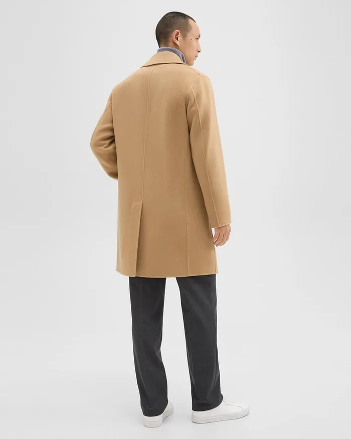 Men Theory Outerwear DoubleBreasted Coat In DoubleFace WoolCashmere New Camel