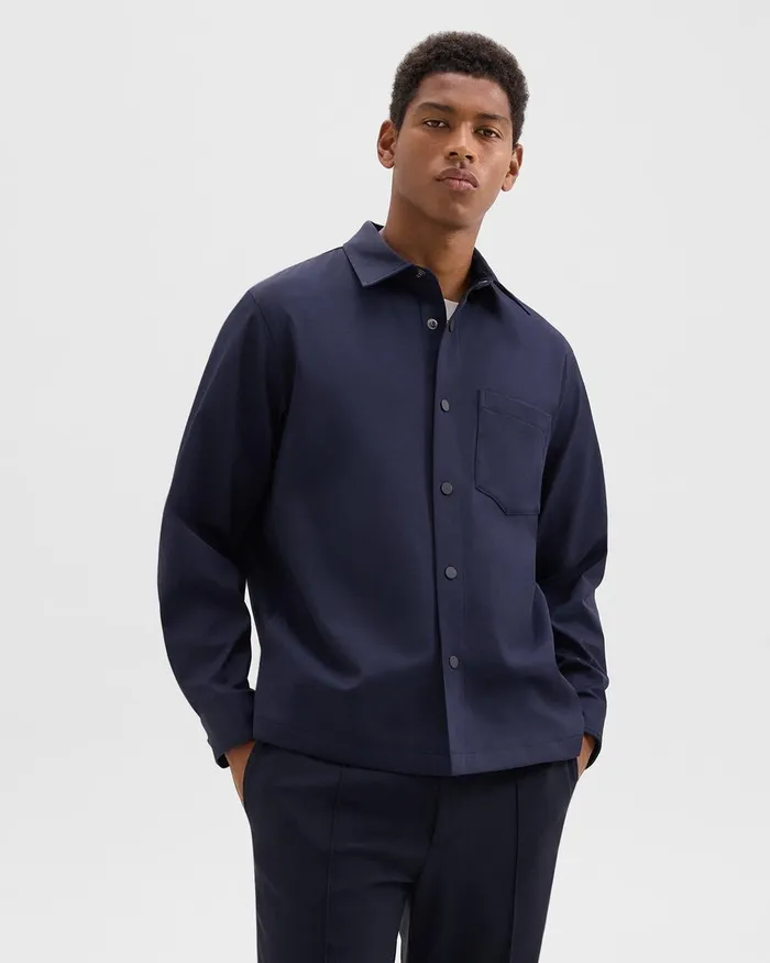 Men Theory Outerwear Shirt Jacket In Neoteric Navy