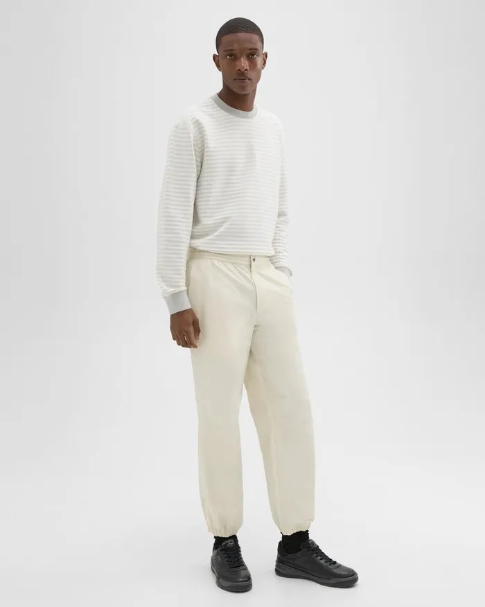 Men Theory Pants CottonBlend Jogger Pant Ecru