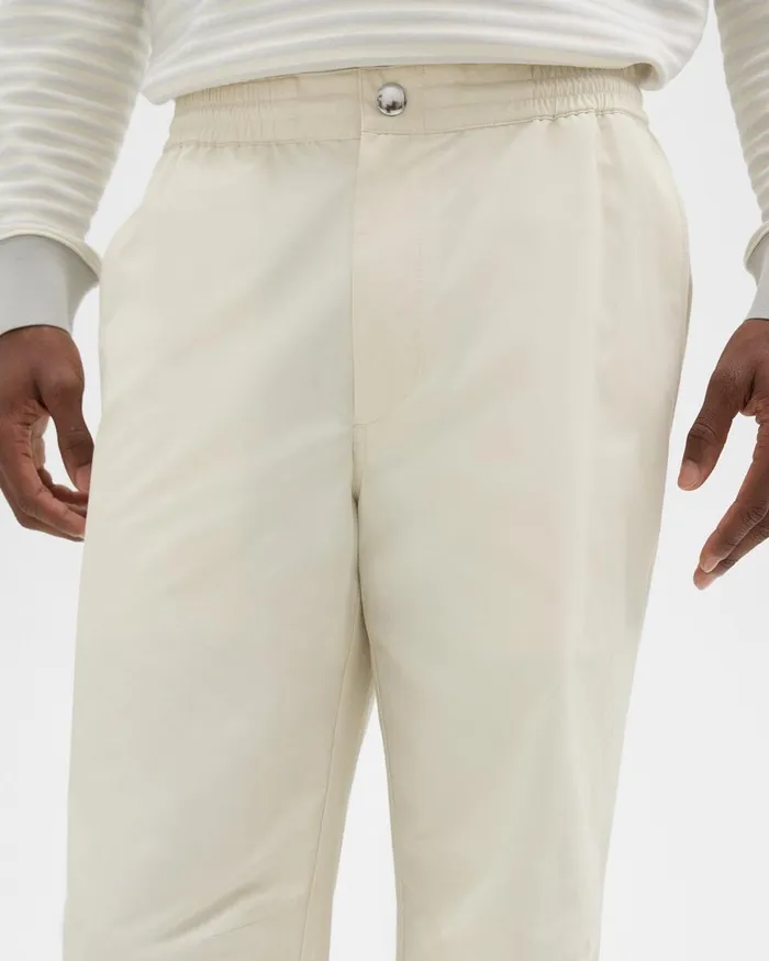 Men Theory Pants CottonBlend Jogger Pant Ecru