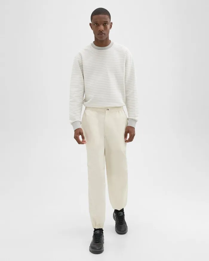Men Theory Pants CottonBlend Jogger Pant Ecru
