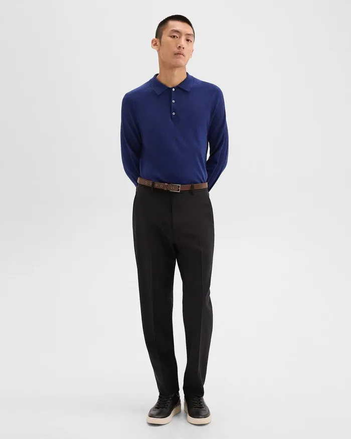 Men Theory Pants Relaxed Pant In Wool Gabardine Black