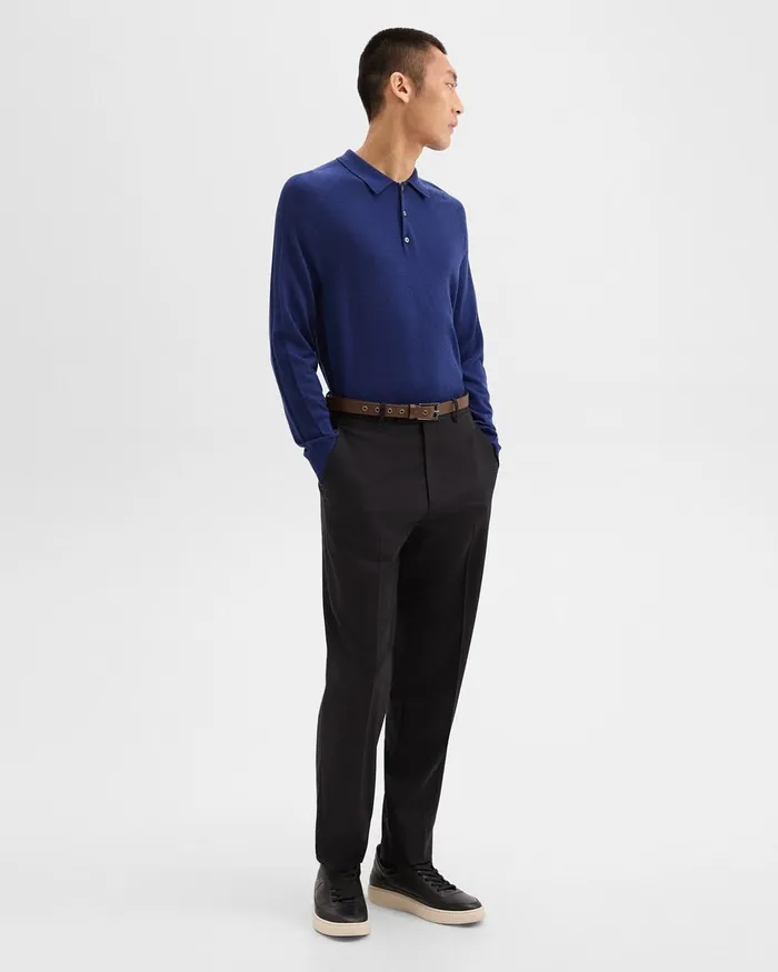 Men Theory Pants Relaxed Pant In Wool Gabardine Black