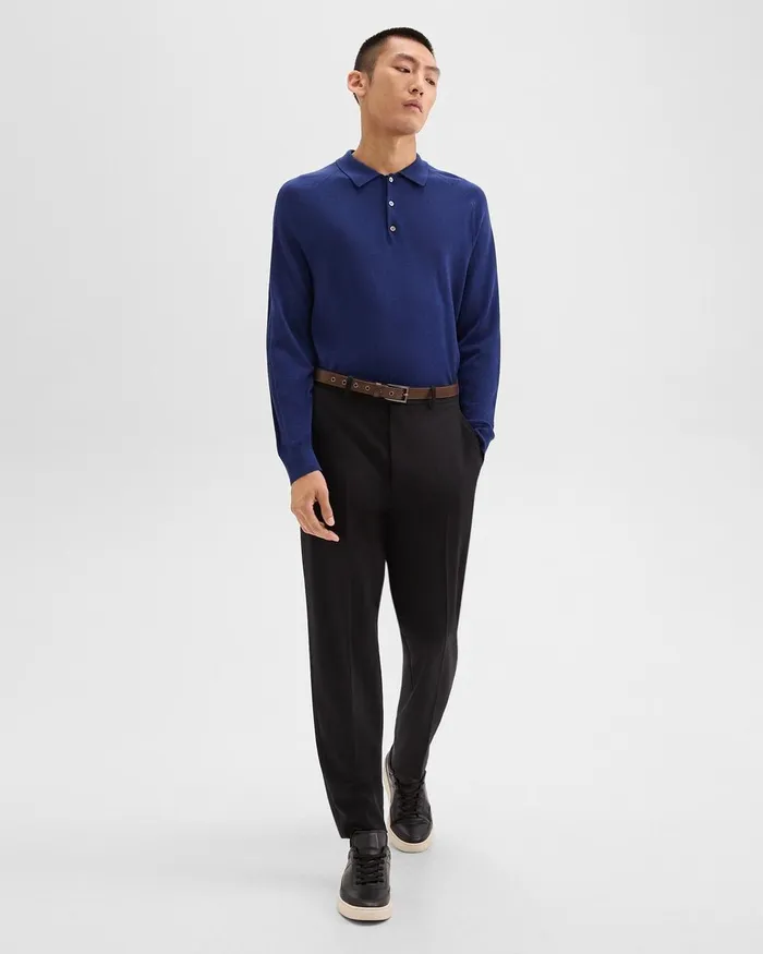 Men Theory Pants Relaxed Pant In Wool Gabardine Black