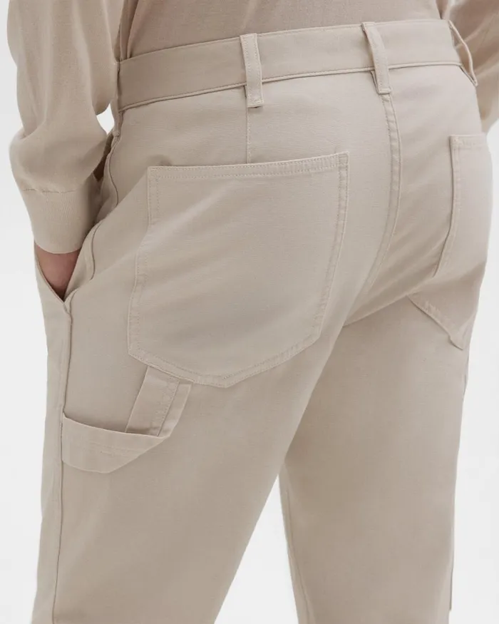 Men Theory Pants Zaine Carpenter Pant In Stretch Cotton Canvas Sand