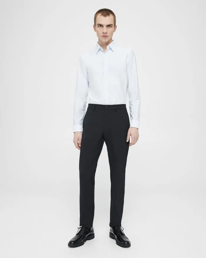 Men Theory Shirts Sylvain Shirt In Striped Cotton Blend Whiteolympic