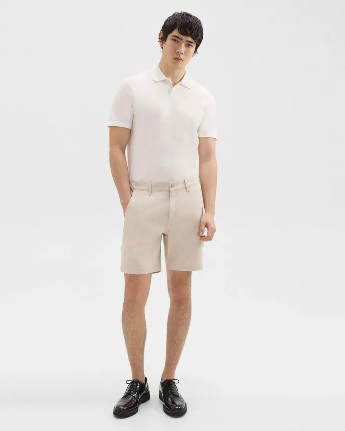 Men Theory Shorts Zaine 7quot Carpenter Short In Stretch Cotton Canvas Sand