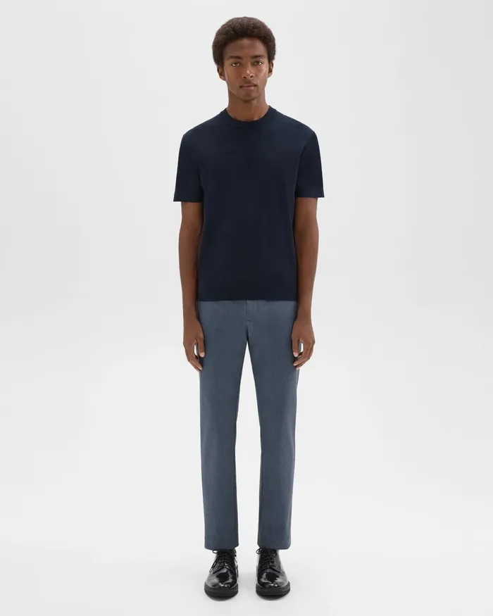 Men Theory Suits Zaine Pant In Printed Precision Ponte Dusty Blue Mel