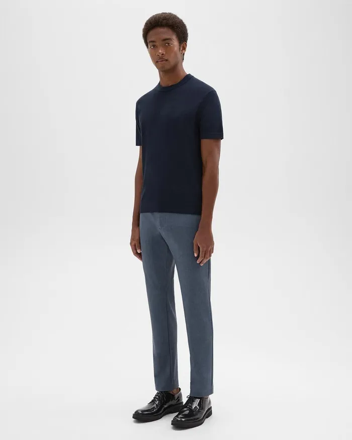 Men Theory Suits Zaine Pant In Printed Precision Ponte Dusty Blue Mel