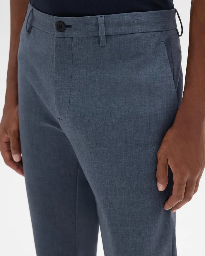 Men Theory Suits Zaine Pant In Printed Precision Ponte Dusty Blue Mel