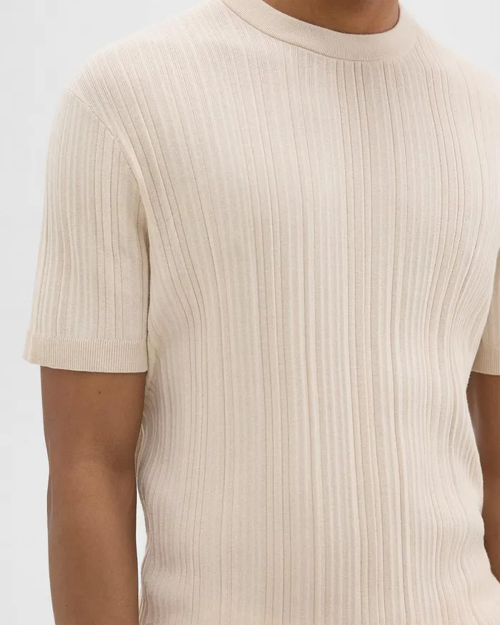 Men Theory Sweaters Cardigans Damian Tee In Cotton Sand