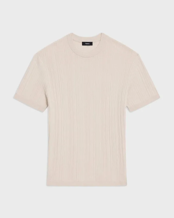 Men Theory Sweaters Cardigans Damian Tee In Cotton Sand