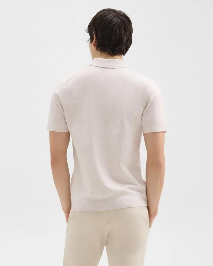 Men Theory Sweaters Cardigans Goris Polo Shirt In Light Bilen Melange Ivory