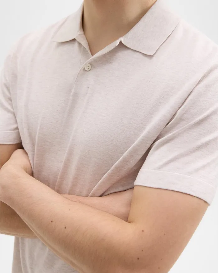 Men Theory Sweaters Cardigans Goris Polo Shirt In Light Bilen Melange Ivory