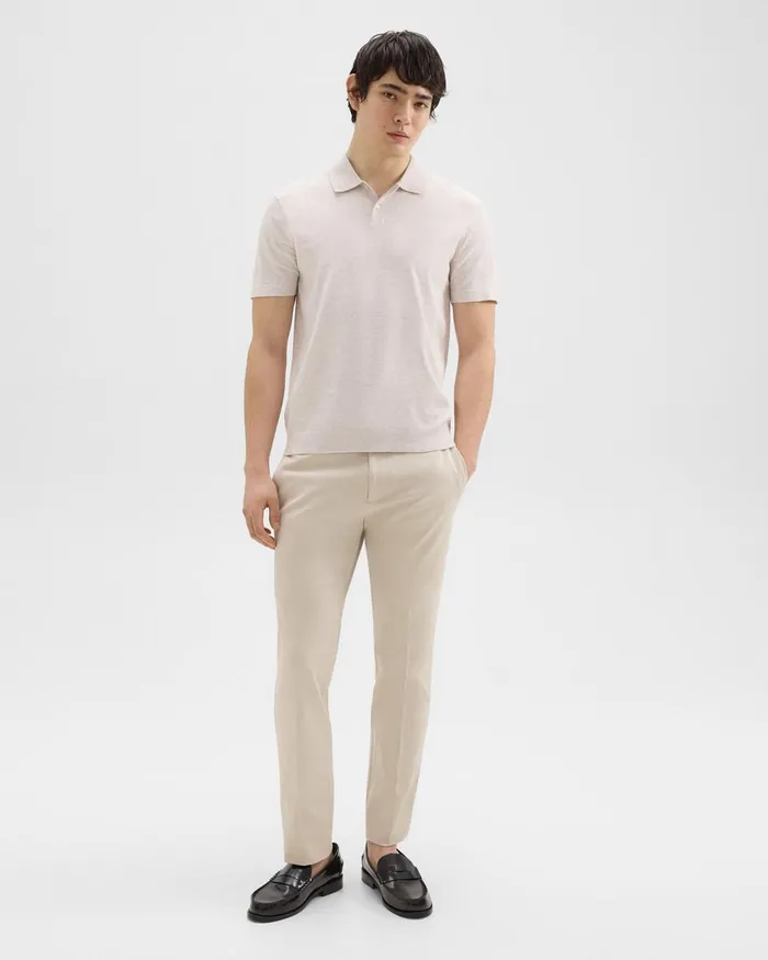 Men Theory Sweaters Cardigans Goris Polo Shirt In Light Bilen Melange Ivory