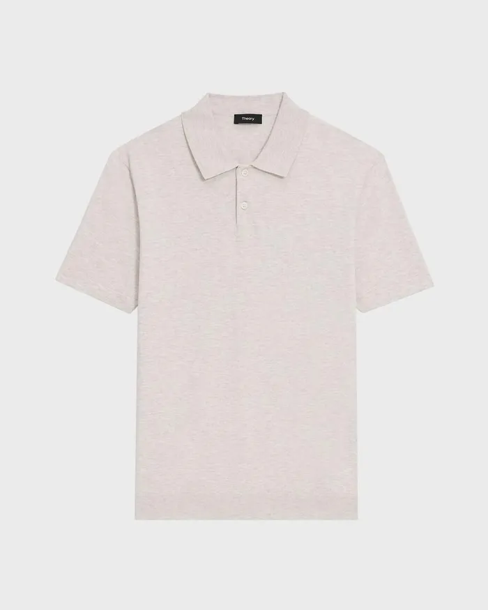 Men Theory Sweaters Cardigans Goris Polo Shirt In Light Bilen Melange Ivory