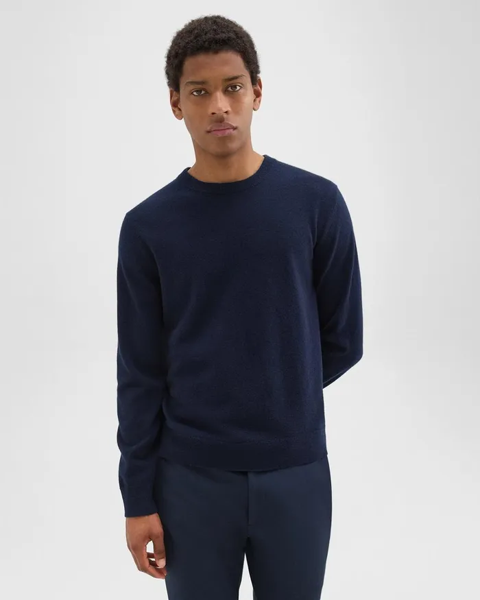Men Theory Sweaters Cardigans Hilles Crewneck Sweater In Cashmere Baltic