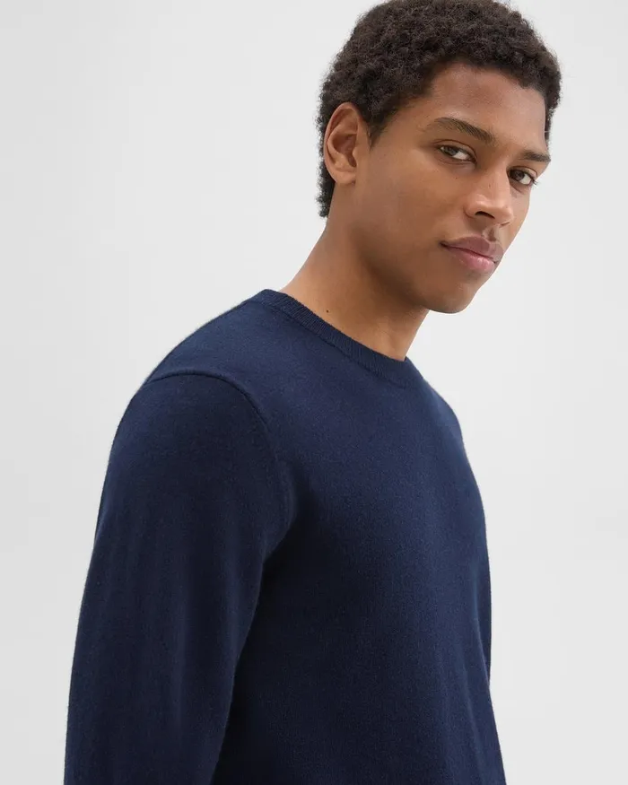 Men Theory Sweaters Cardigans Hilles Crewneck Sweater In Cashmere Baltic
