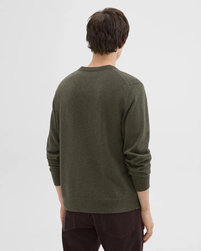 Men Theory Sweaters Cardigans Hilles Crewneck Sweater In Cashmere Hunter Green Melange