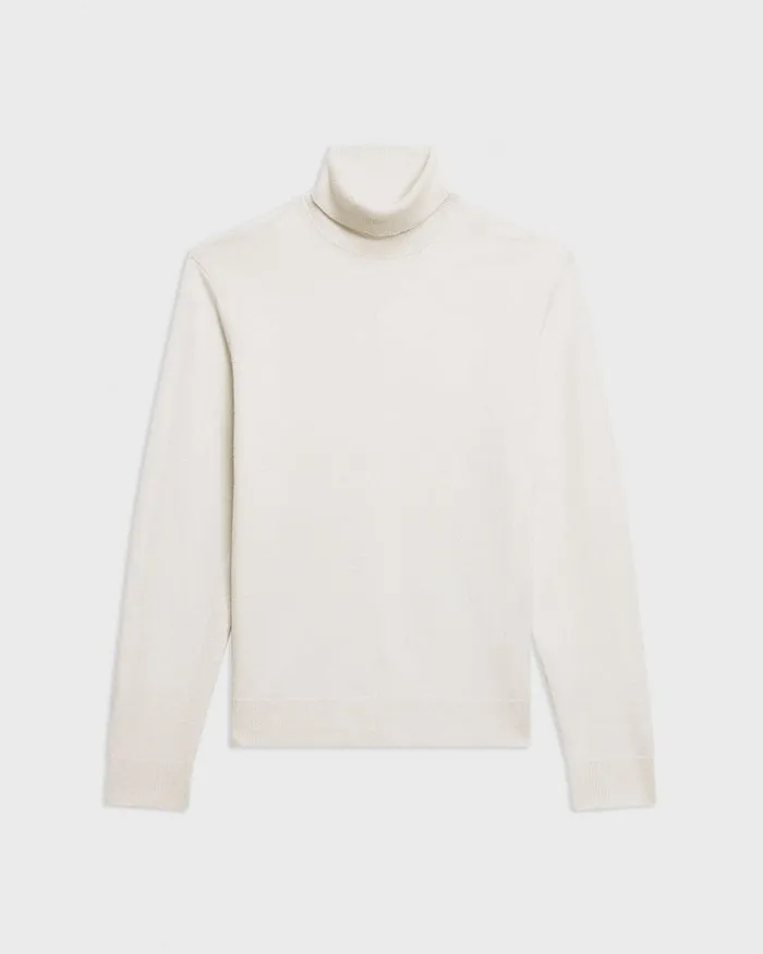 Men Theory Sweaters Cardigans Hilles Turtleneck Sweater In Cashmere Winter White