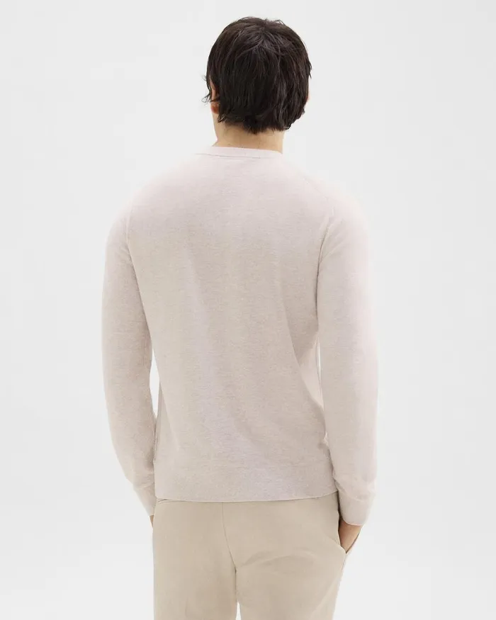 Men Theory Sweaters Cardigans Riland Sweater In Light Bilen Melange Ivory