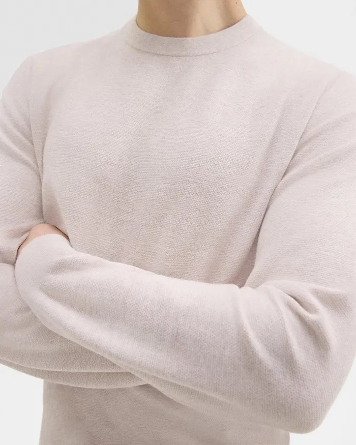 Men Theory Sweaters Cardigans Riland Sweater In Light Bilen Melange Ivory
