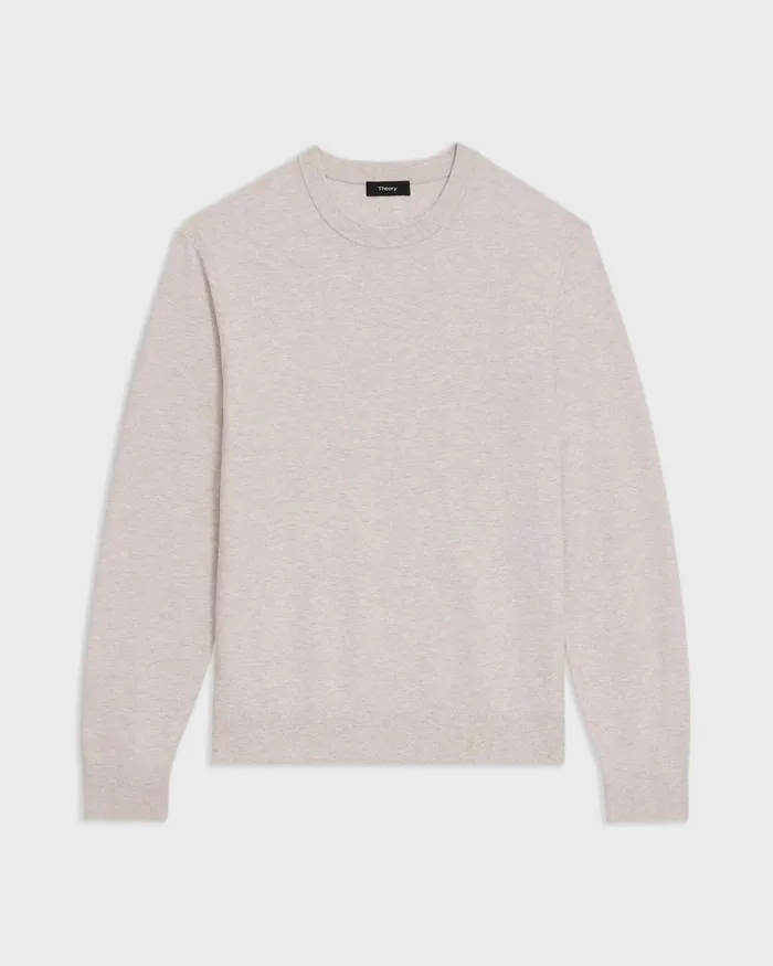 Men Theory Sweaters Cardigans Riland Sweater In Light Bilen Melange Ivory