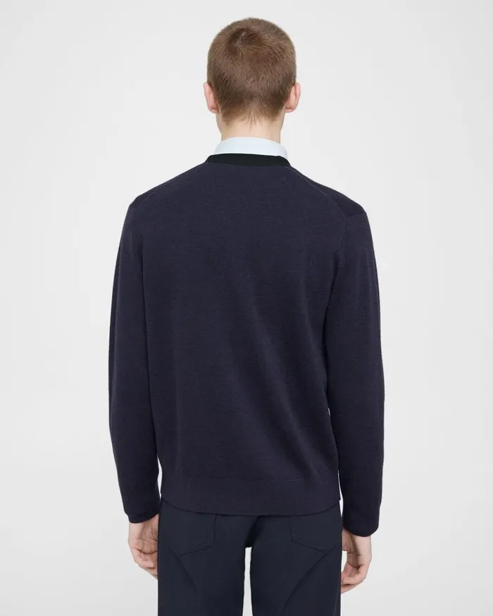 Men Theory Sweaters Cardigans VNeck Cardigan In Merino Wool Navyblack