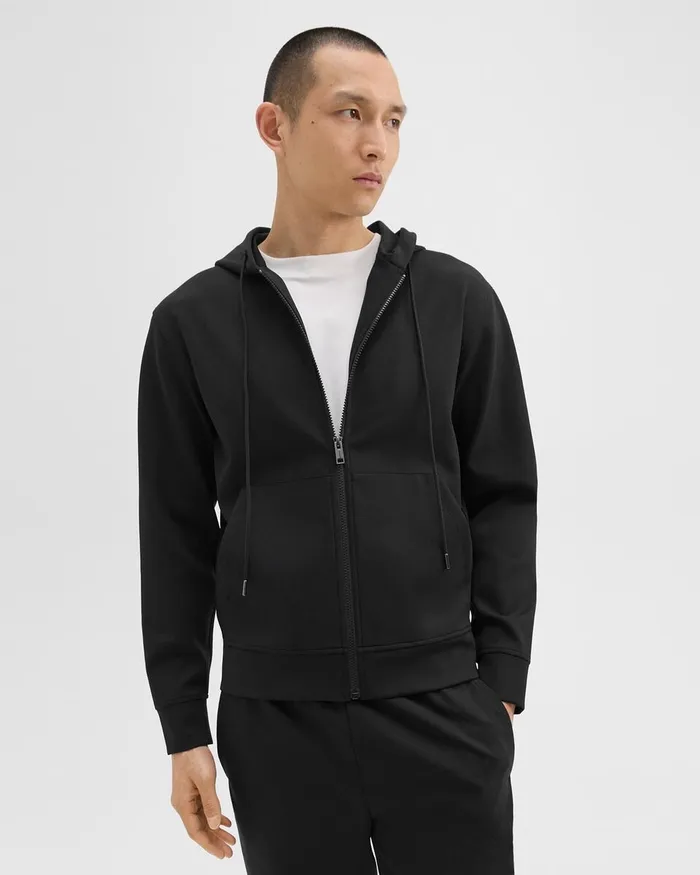 Men Theory Sweatshirts Hoodies ZipUp Hoodie In Scuba Black