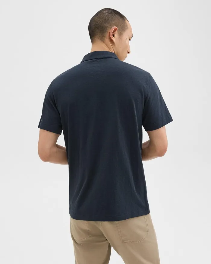 Men Theory TShirts Polos Bron Polo Shirt In Cosmos Slub Cotton Eclipse