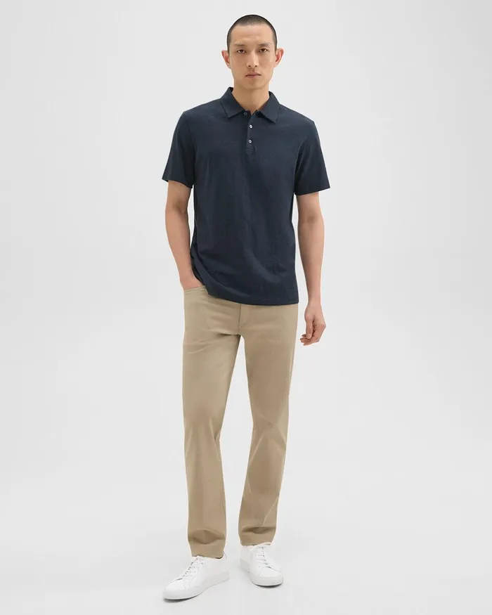 Men Theory TShirts Polos Bron Polo Shirt In Cosmos Slub Cotton Eclipse