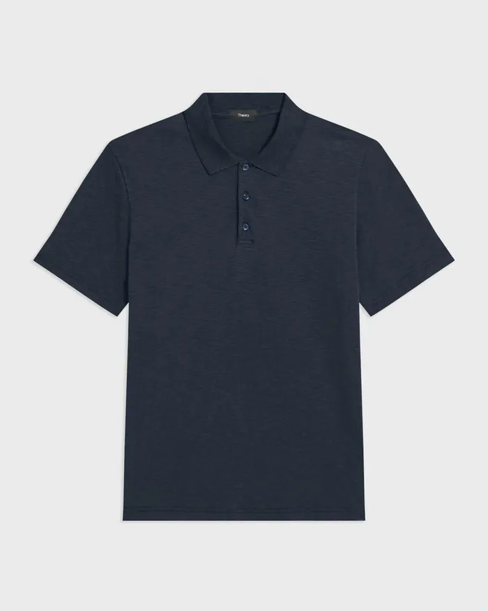 Men Theory TShirts Polos Bron Polo Shirt In Cosmos Slub Cotton Eclipse