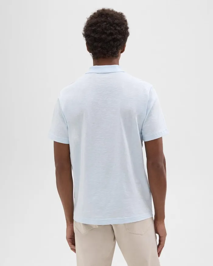 Men Theory TShirts Polos Bron Polo Shirt In Cosmos Slub Cotton Skylight