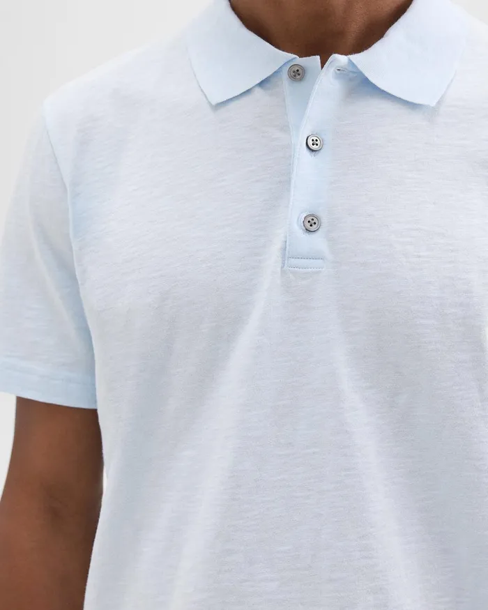Men Theory TShirts Polos Bron Polo Shirt In Cosmos Slub Cotton Skylight