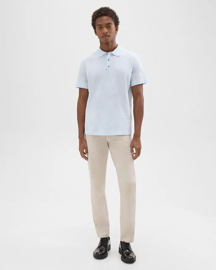 Men Theory TShirts Polos Bron Polo Shirt In Cosmos Slub Cotton Skylight