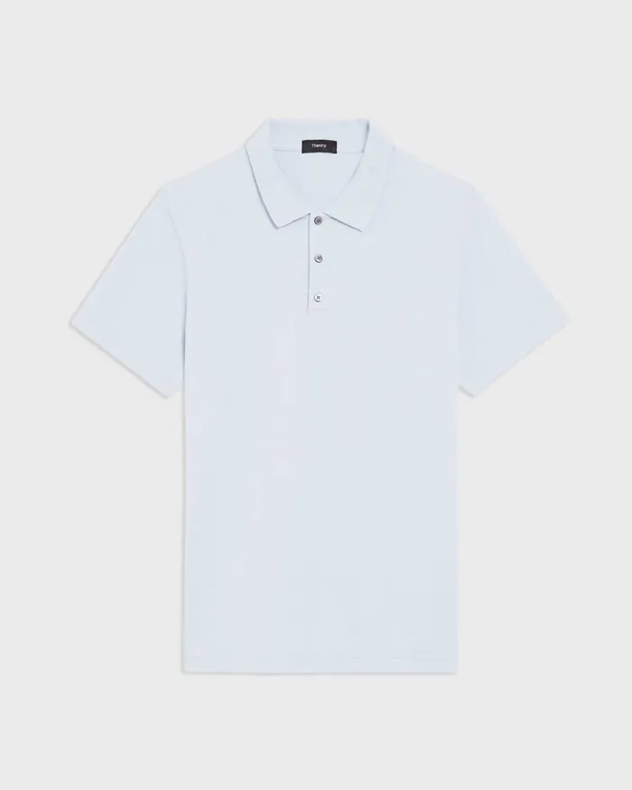 Men Theory TShirts Polos Bron Polo Shirt In Cosmos Slub Cotton Skylight