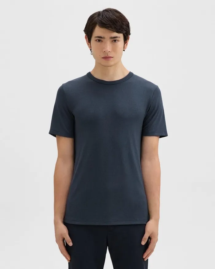Men Theory TShirts Polos Essential Tee In Anemone Modal Jersey Eclipse Multi